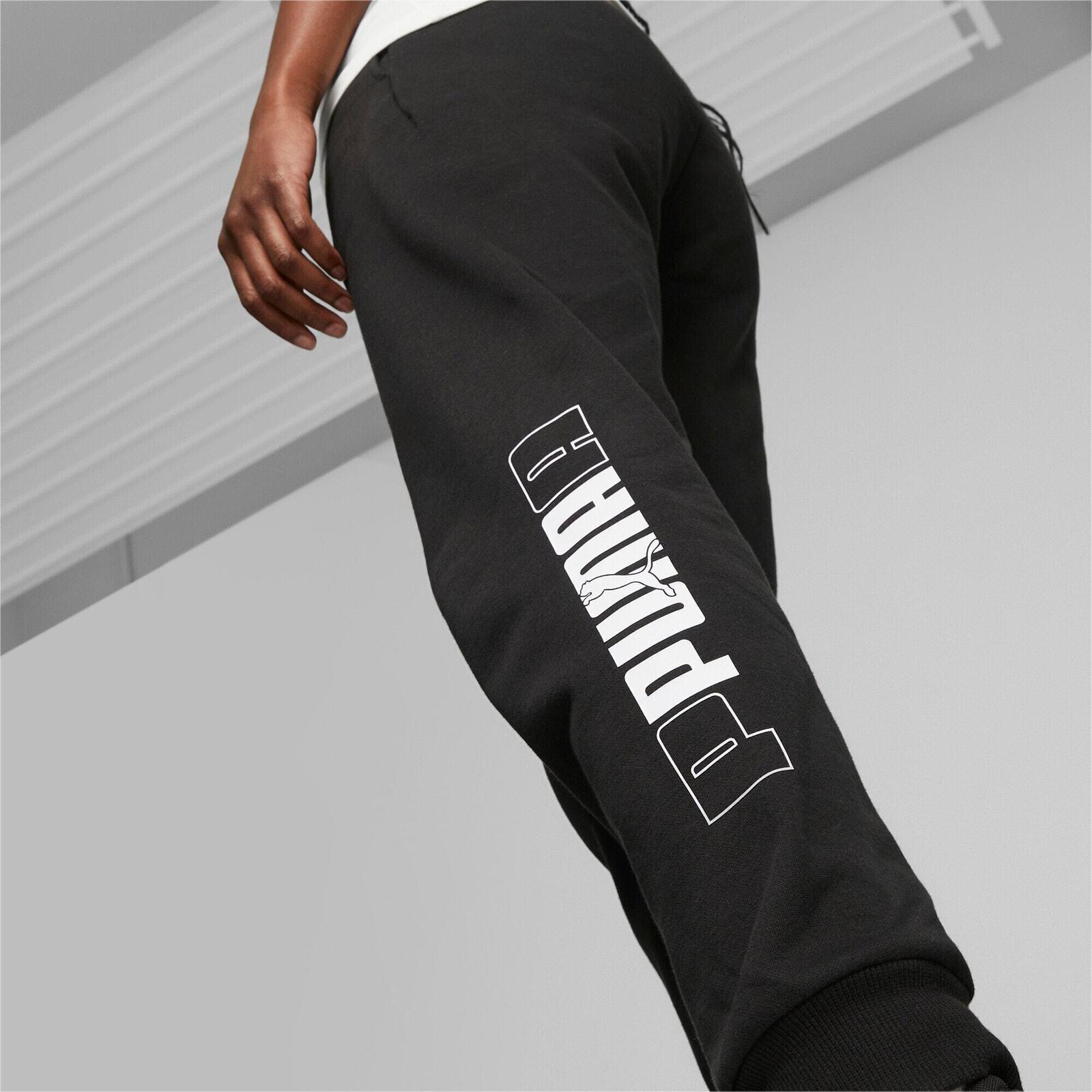 Calça Puma Logo Printed Elastic Waist Active Joggers, Preto, Mulheres 5/5