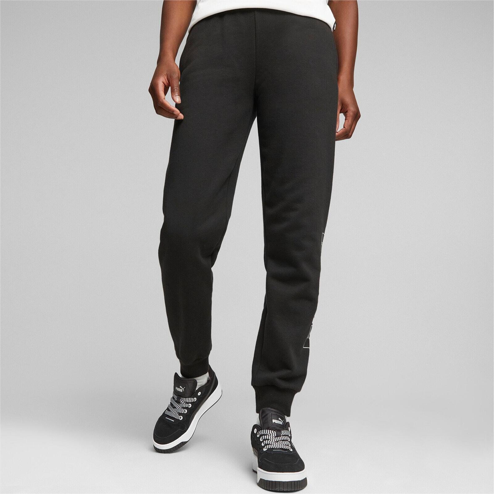 Calça Puma Logo Printed Elastic Waist Active Joggers, Preto, Mulheres 3/5