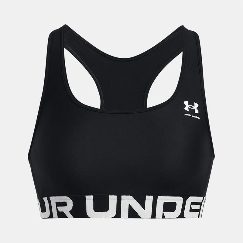 Brassière De Sport Noir Under Armour Heatgear® Mid Branded Femme