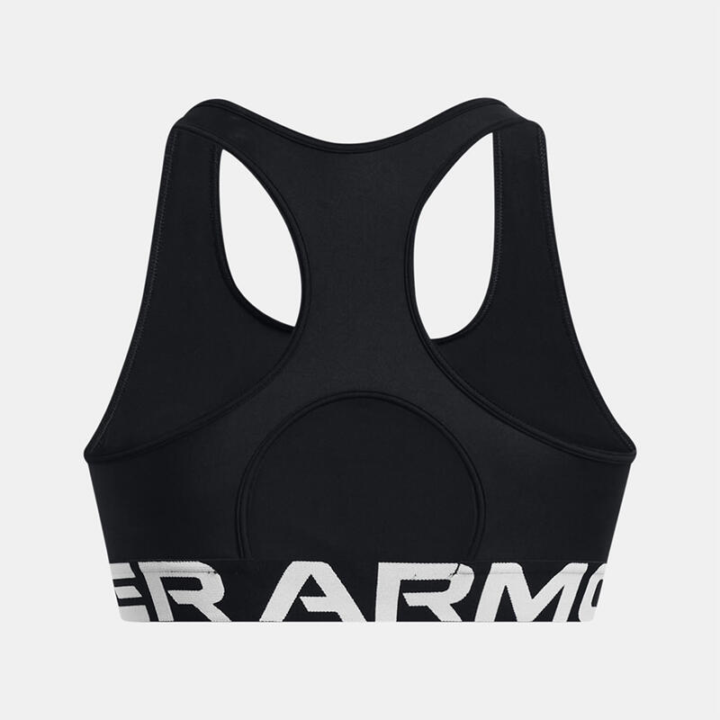 Bustieră sport neagră Under Armour HeatGear® Mid Branded pentru femei