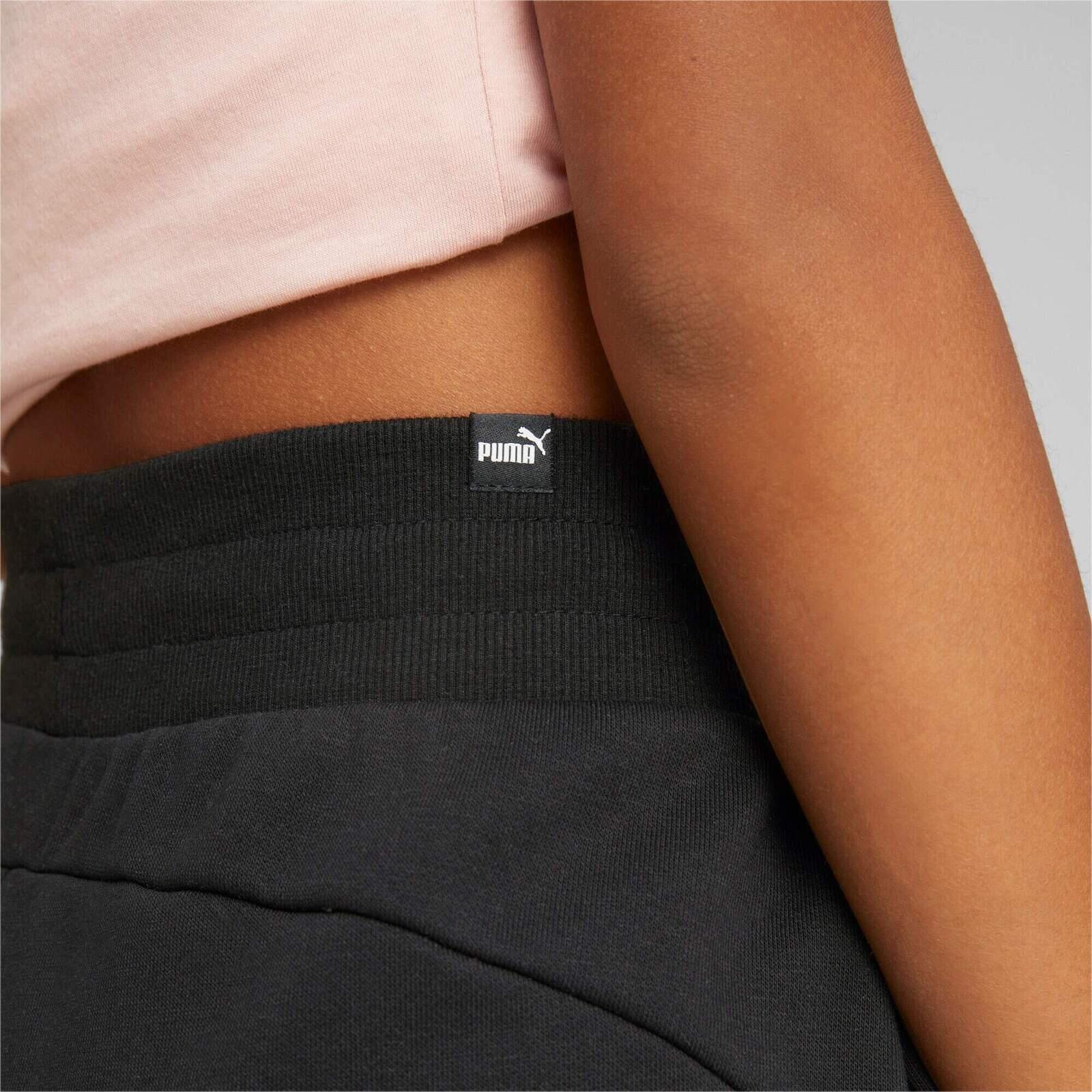 Calça Puma ESS Embroidery High-Waist Pants FL, Preto, Mulheres 4/5