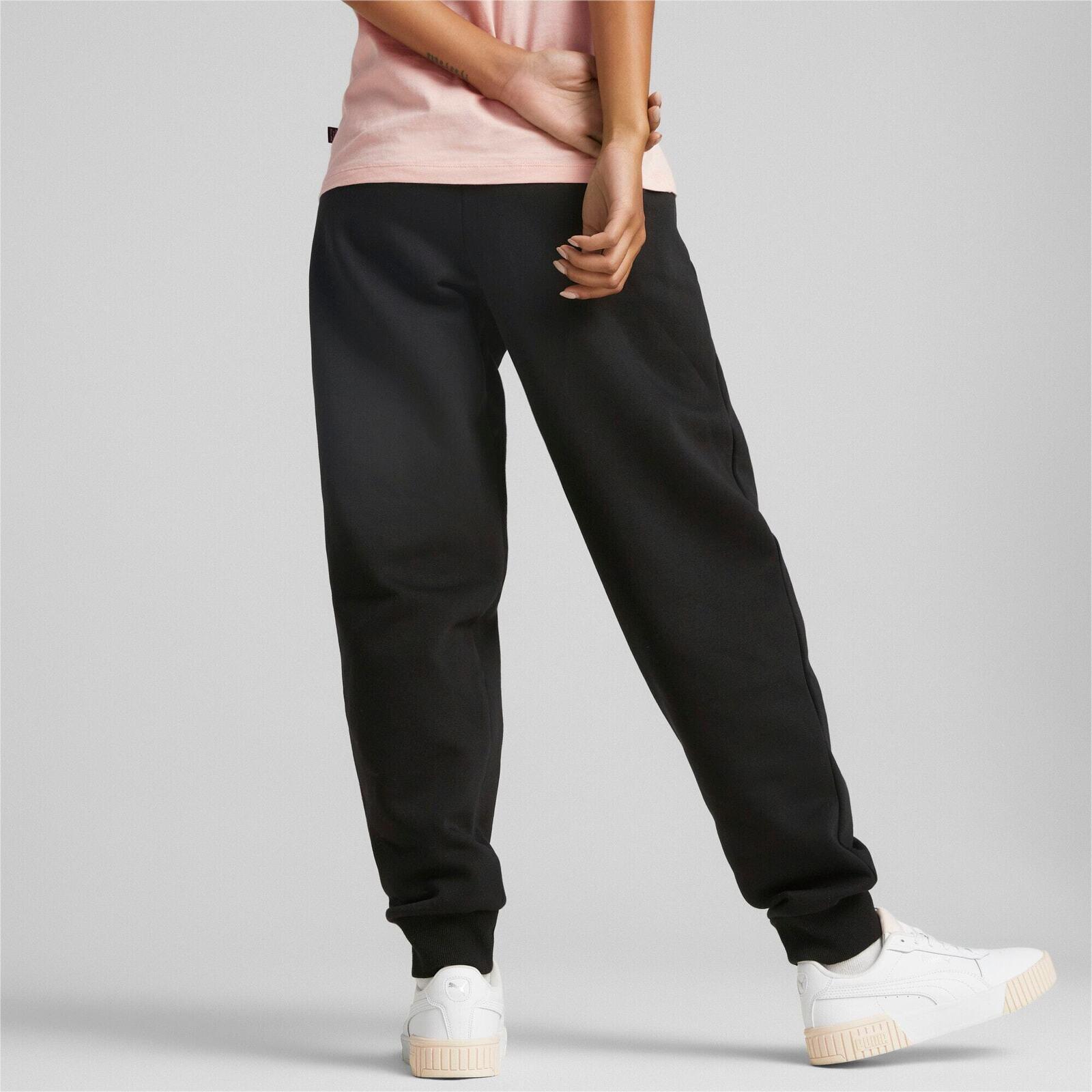 Calça Puma ESS Embroidery High-Waist Pants FL, Preto, Mulheres 3/5