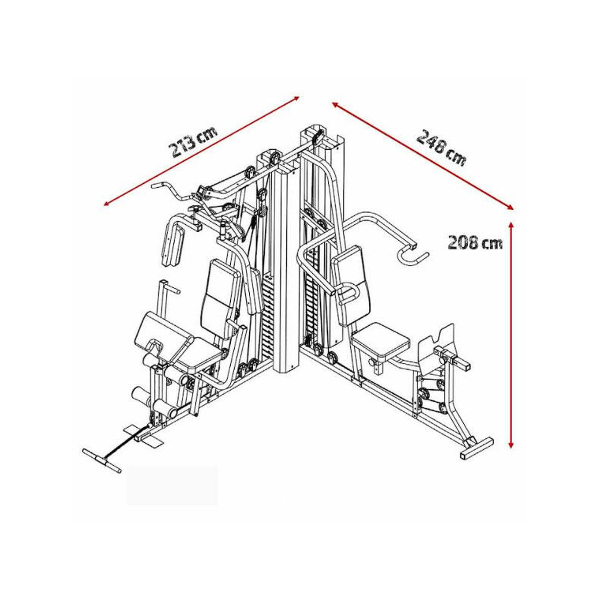 Machine multistation presse à deux postes - musculation acier - GS99 noir