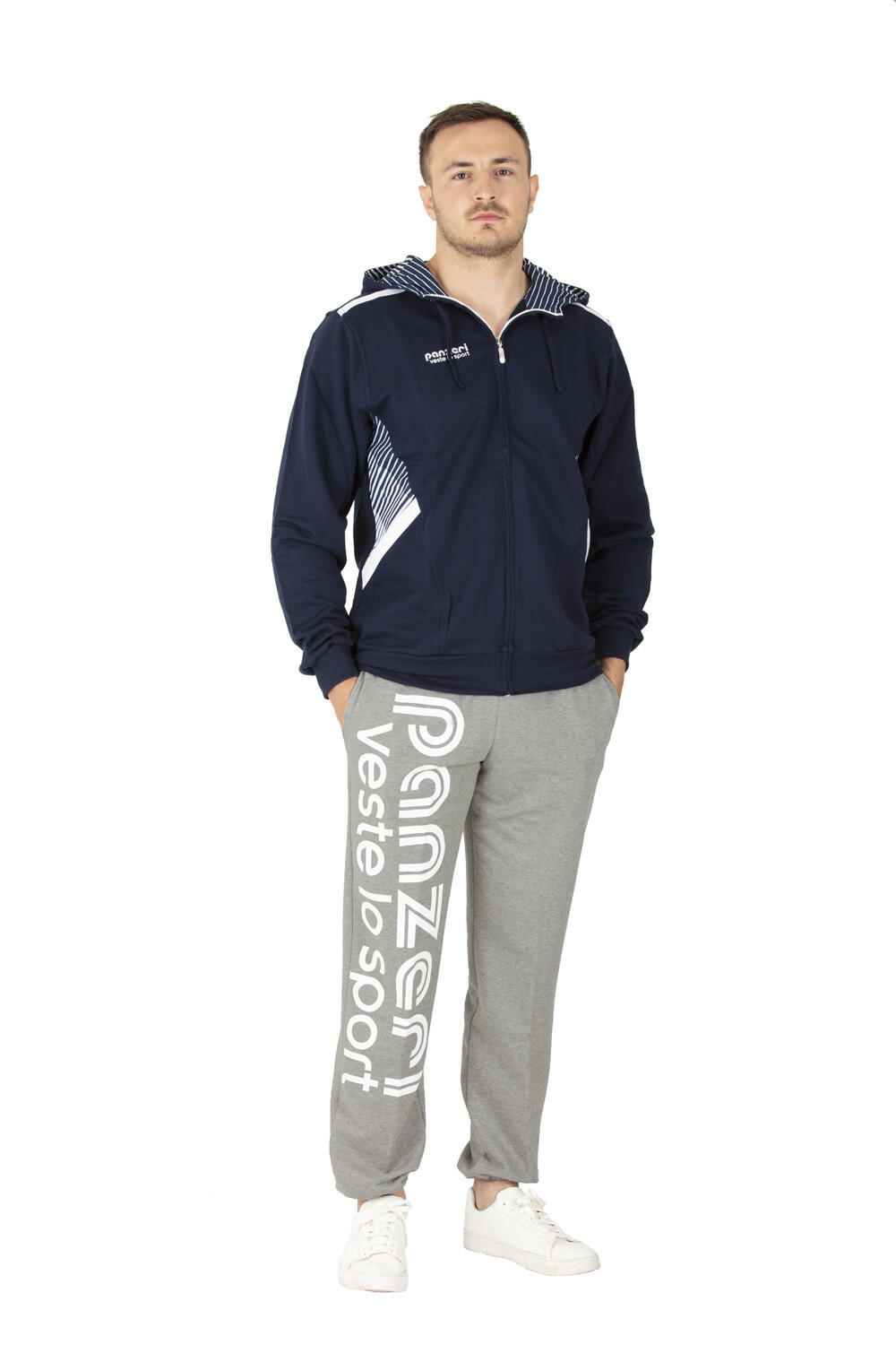 Pantalon Jogging Panzeri épais Park O - Gris chiné / Blanc 2/5