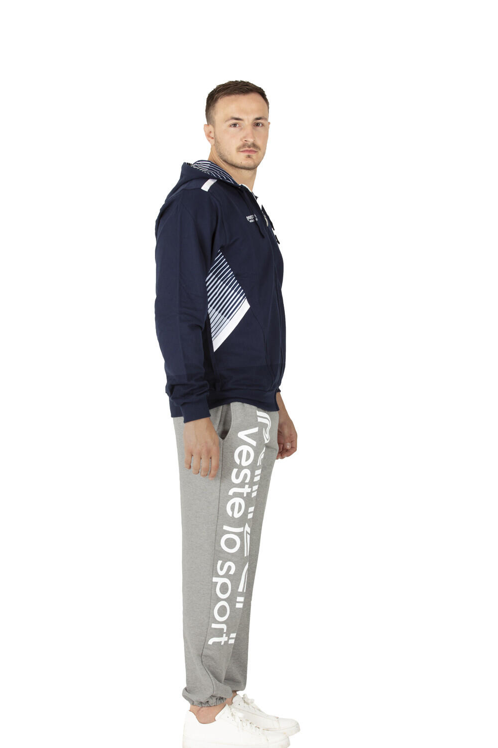 Pantalon Jogging Panzeri épais Park O - Gris chiné / Blanc 4/5