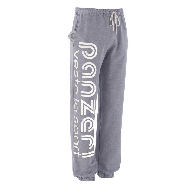 Pantalon Jogging Panzeri épais Park O - Gris chiné / Blanc