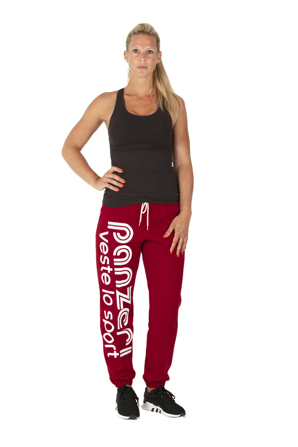 Pantalon Jogging Panzeri Uni H - Bordeaux / Blanc 2/5