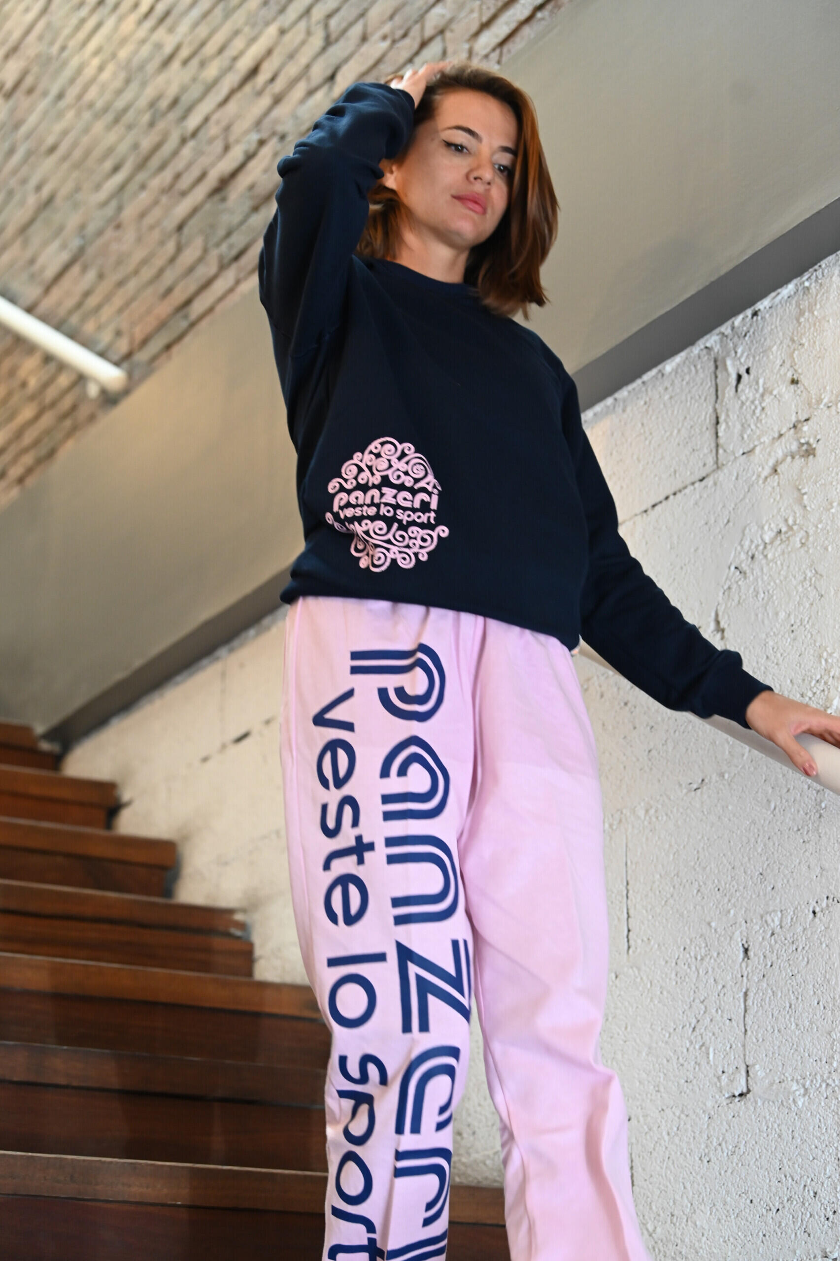 Pantalon Jogging Panzeri Uni H - Rose / Marine 4/5