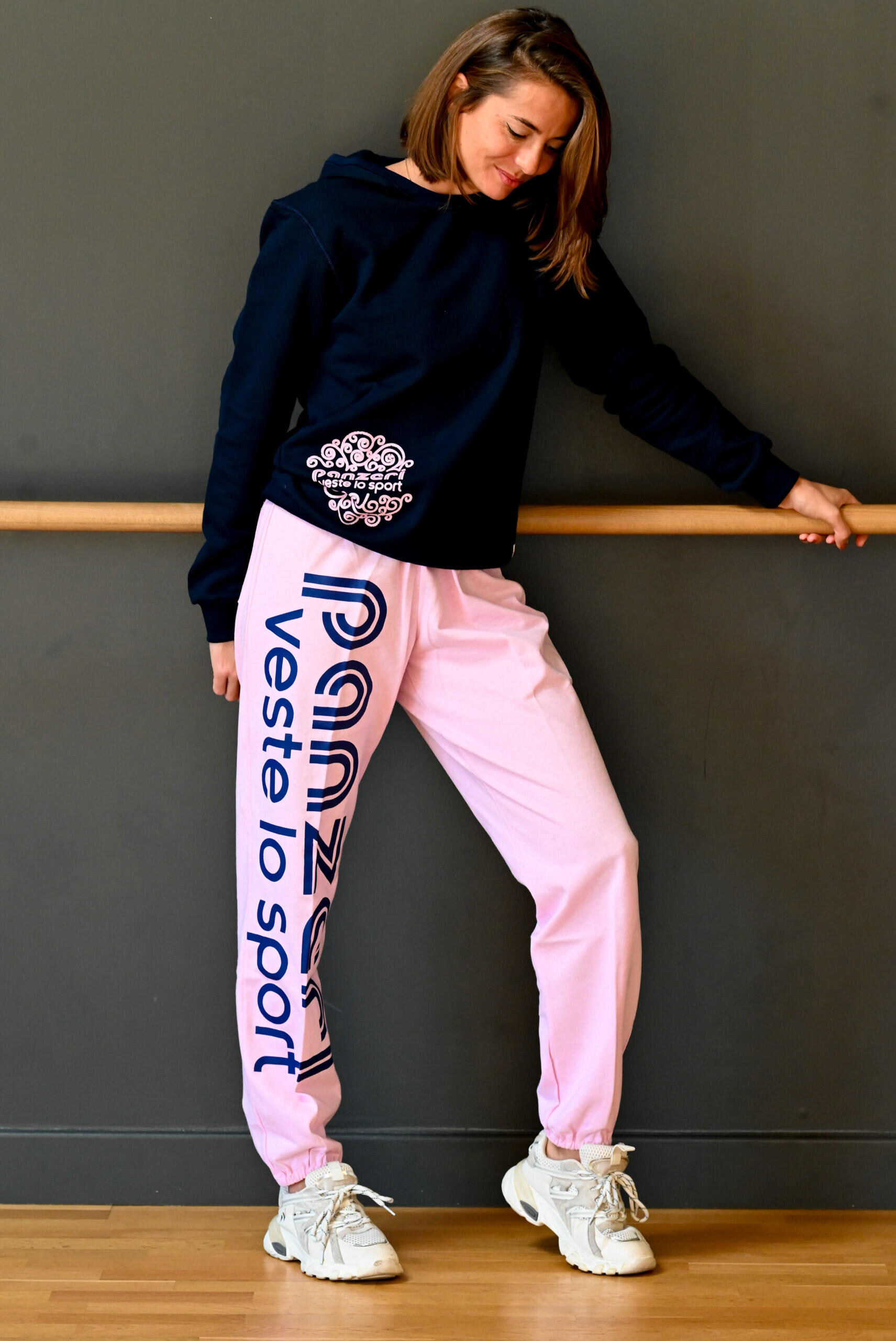 Pantalon Jogging Panzeri Uni H - Rose / Marine 2/5