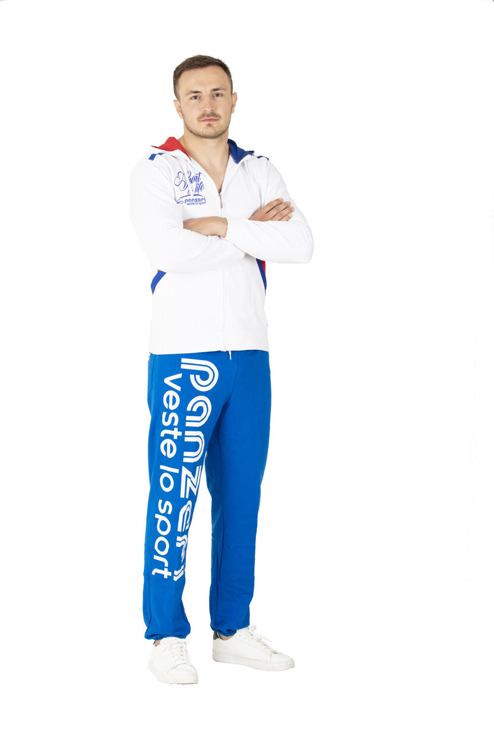Pantalon Jogging Panzeri Uni H - Bleu roi / Blanc 2/5