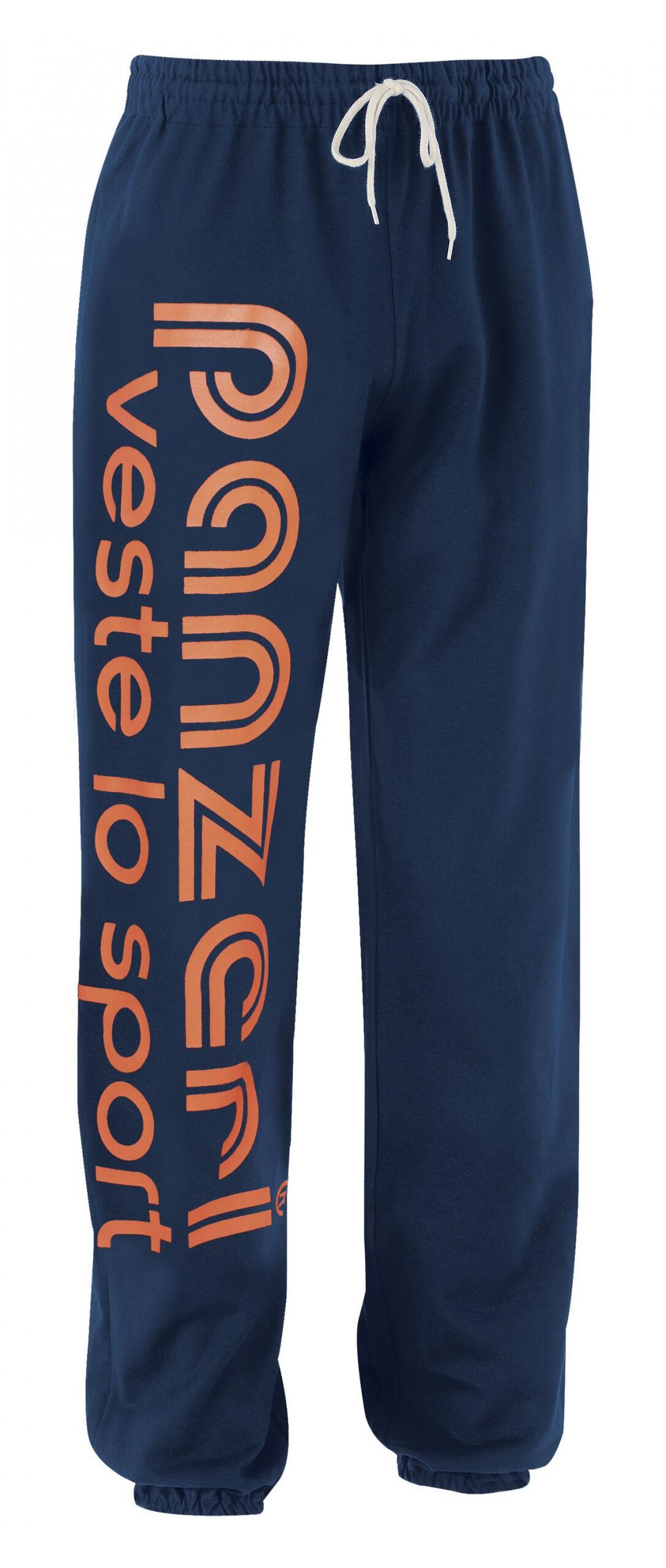 Pantalon Jogging Panzeri Uni H - Bleu marine / Orange fluo 1/5