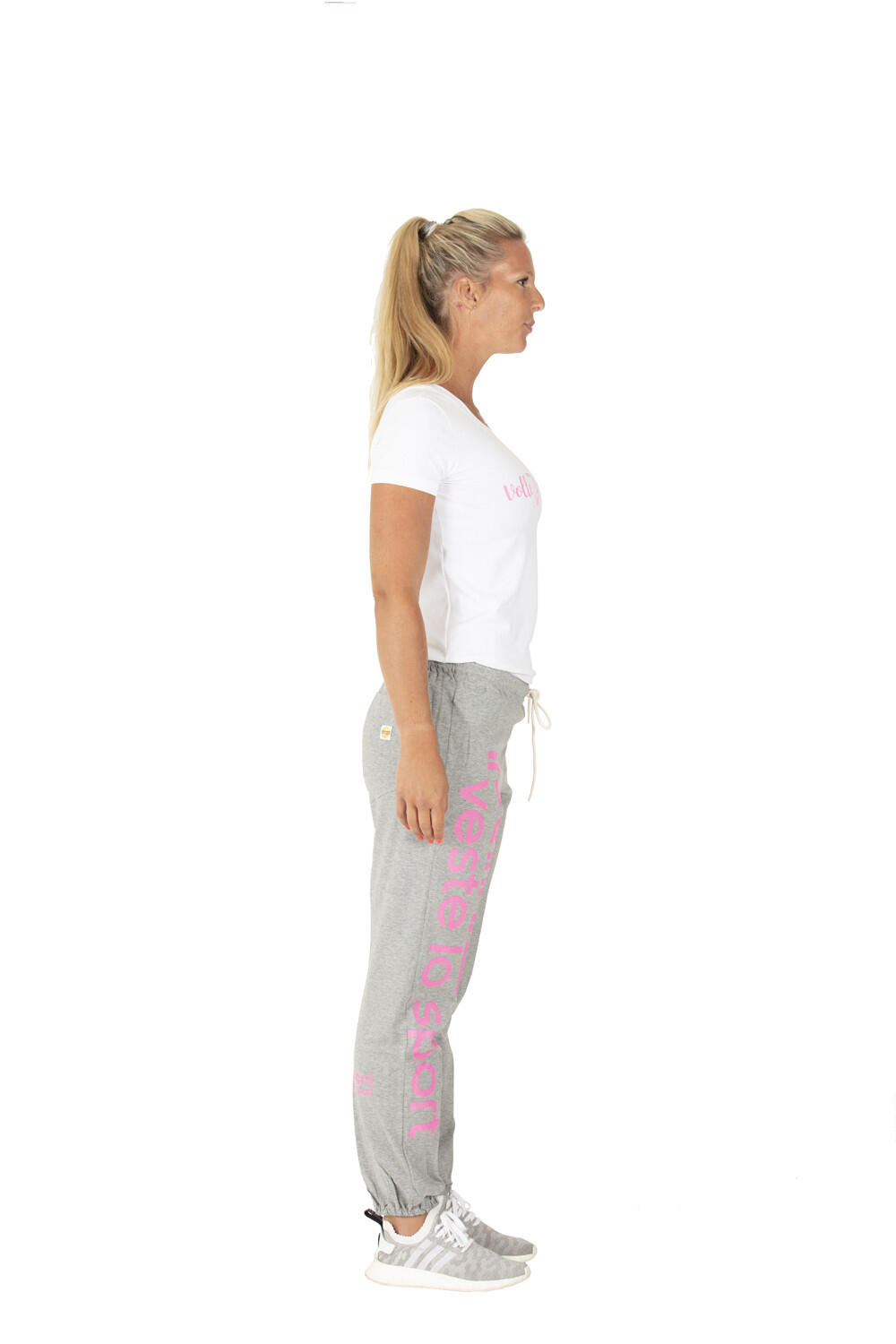 Pantalon Jogging Panzeri Uni H - Gris chiné / Rose fluo 4/5