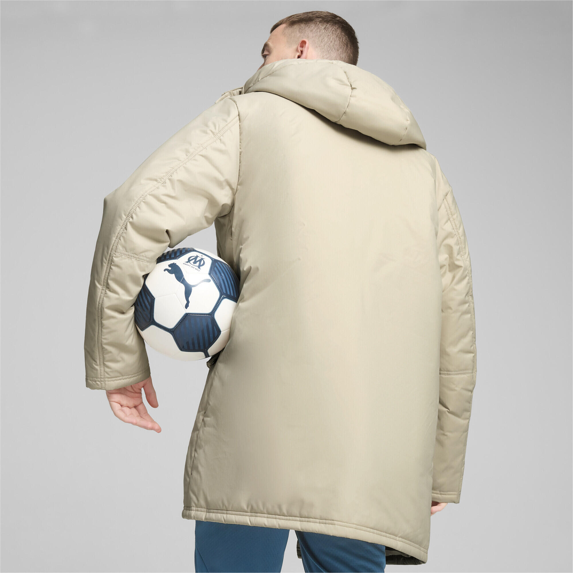 Veste d’hiver Olympique de Marseille Homme PUMA Putty Ocean Tropic Beige Blue 5/7