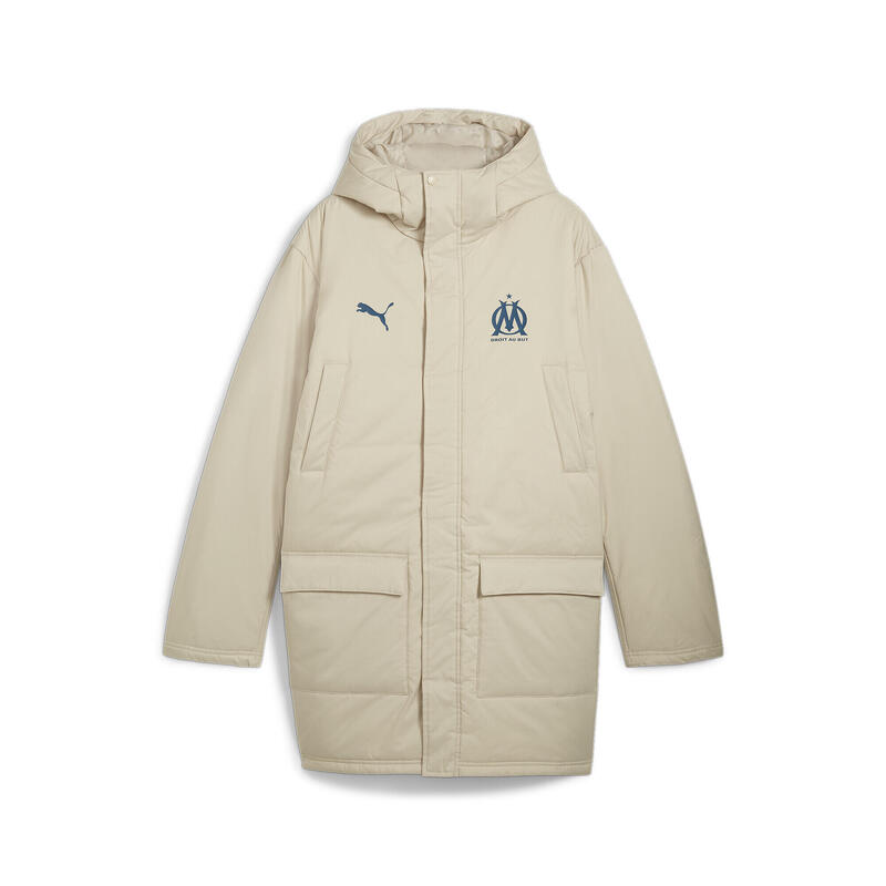 Veste d’hiver Olympique de Marseille Homme PUMA Putty Ocean Tropic Beige Blue