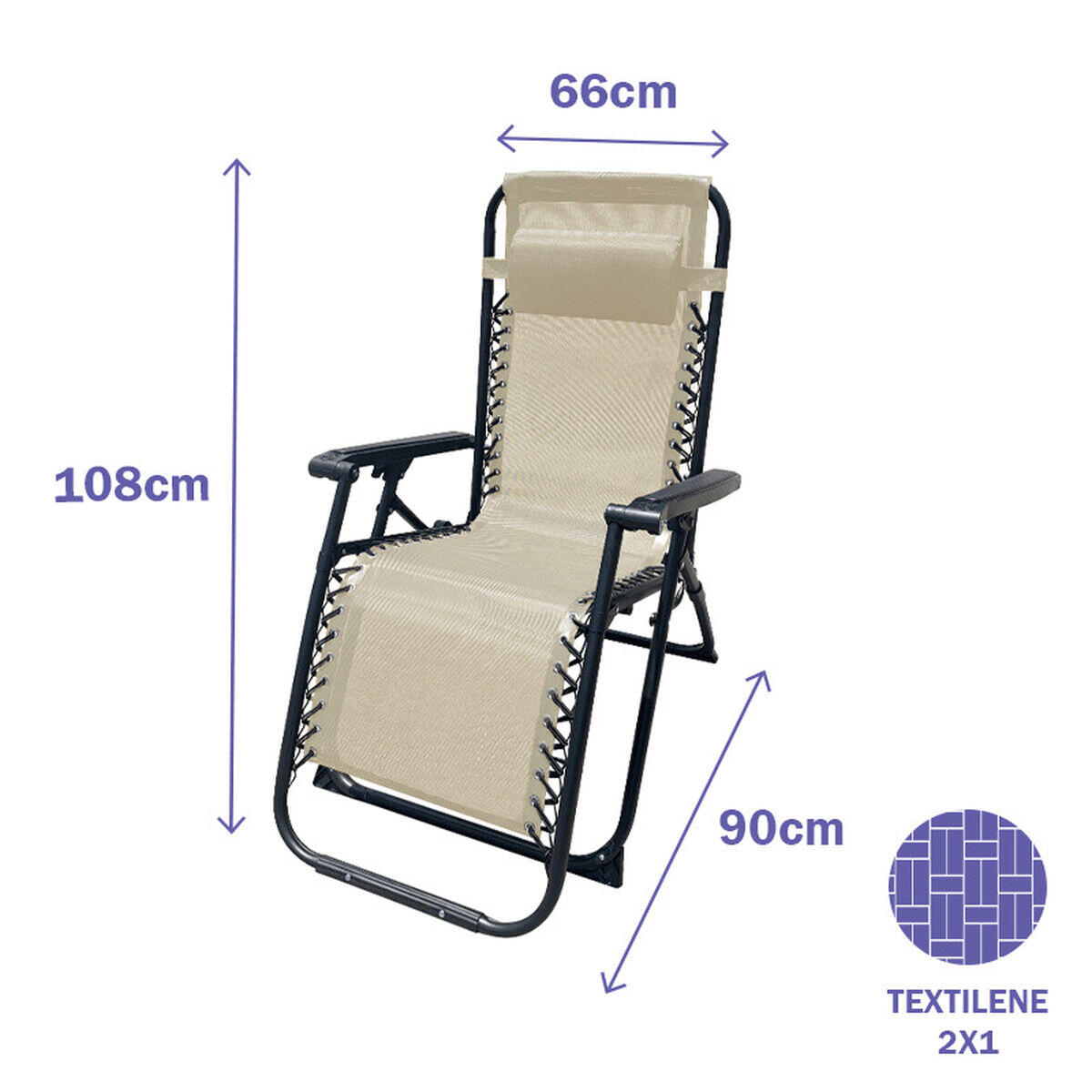 Vouwbare Stoel Marbueno Beige 2/5