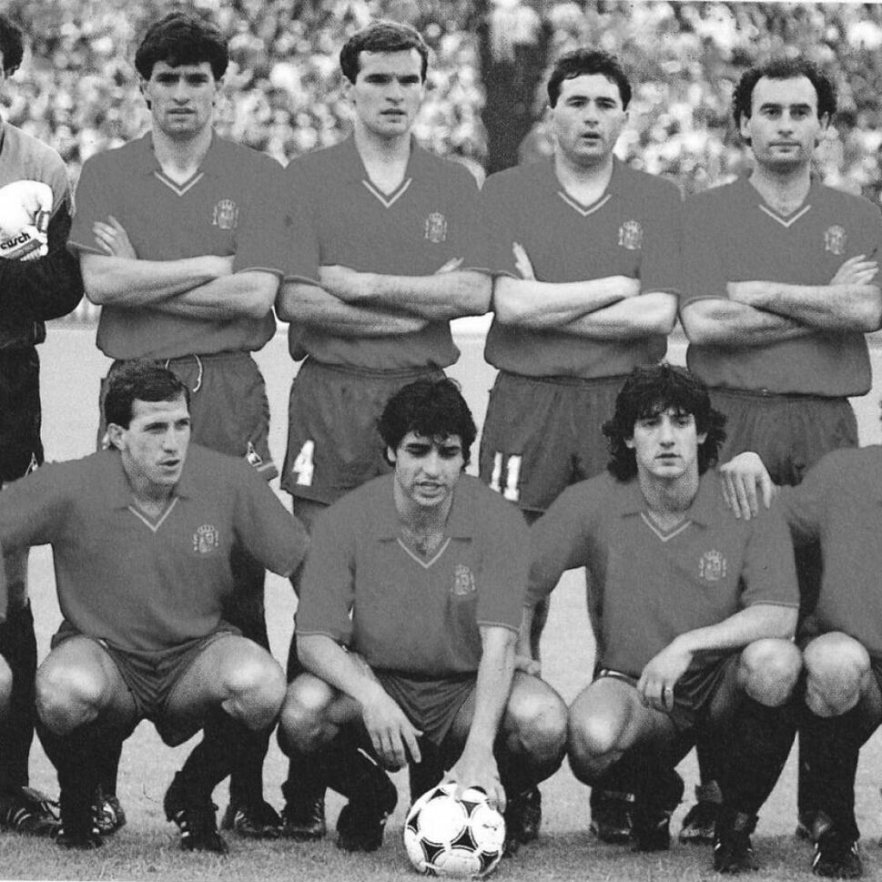 Koszulka piłkarska retro dla dorosłych Hiszpania 1988 - Czerwona