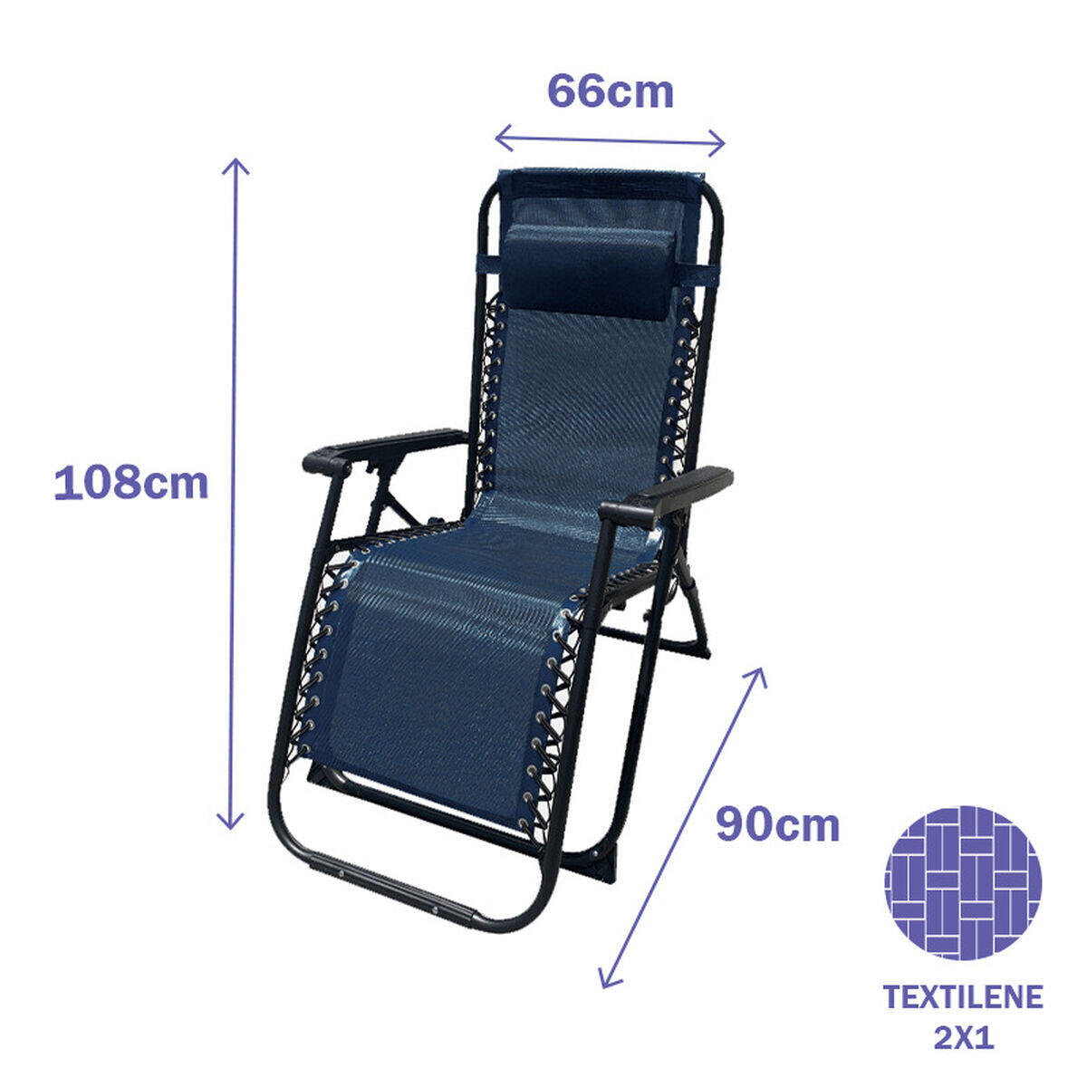 Silla Plegable Marbueno Azul 2/5