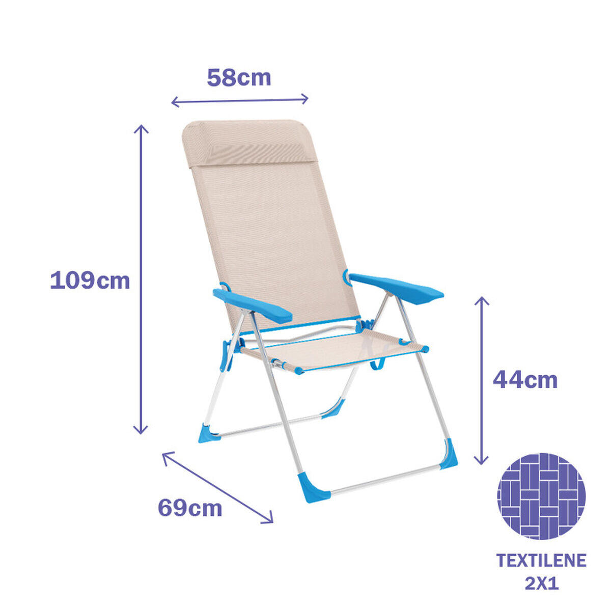 Silla Plegable Marbueno Beige 2/4