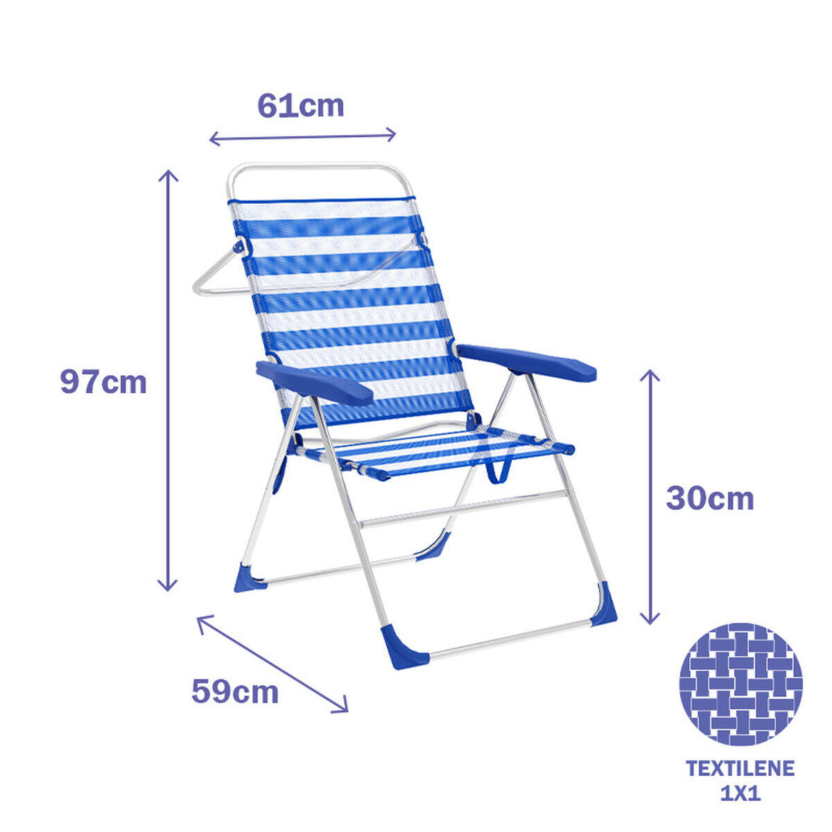 Sedia Pieghevole Marbueno Azzurro 2/4