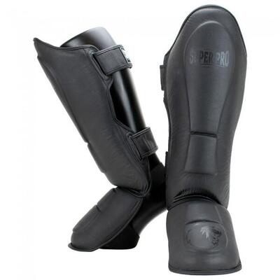 Super pro combat gear lederen scheenbeschermer guardian grijs