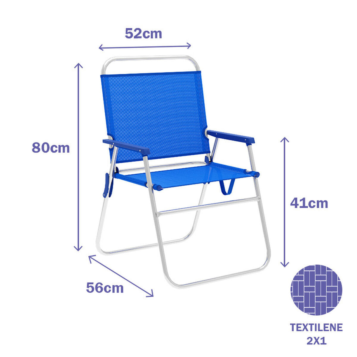 Sedia Pieghevole Marbueno Azzurro 2/4