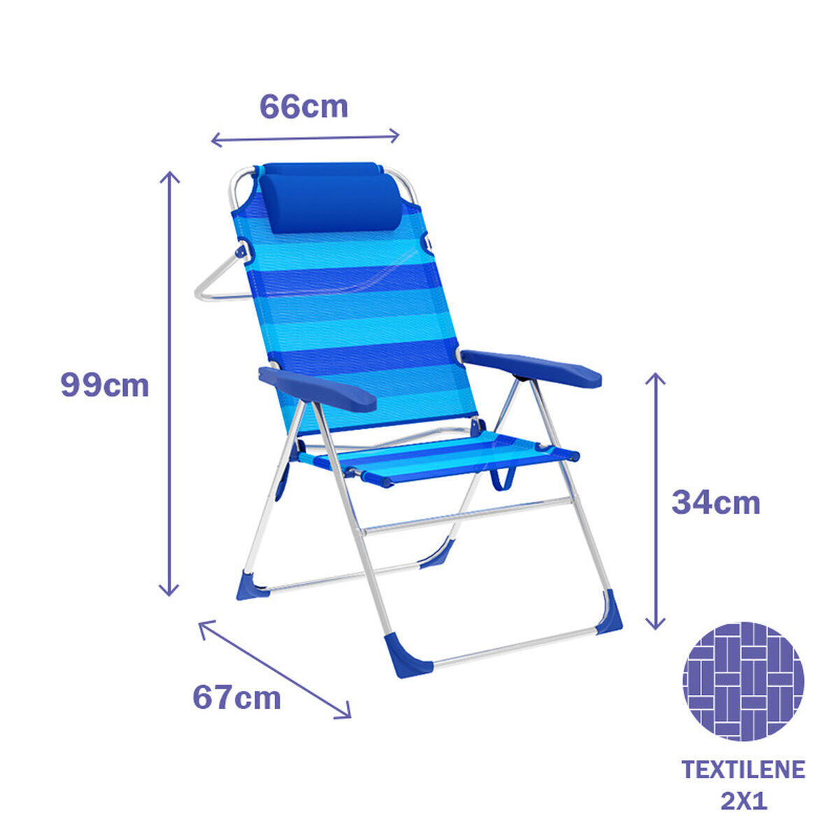 Sedia Pieghevole Marbueno Azzurro 2/4