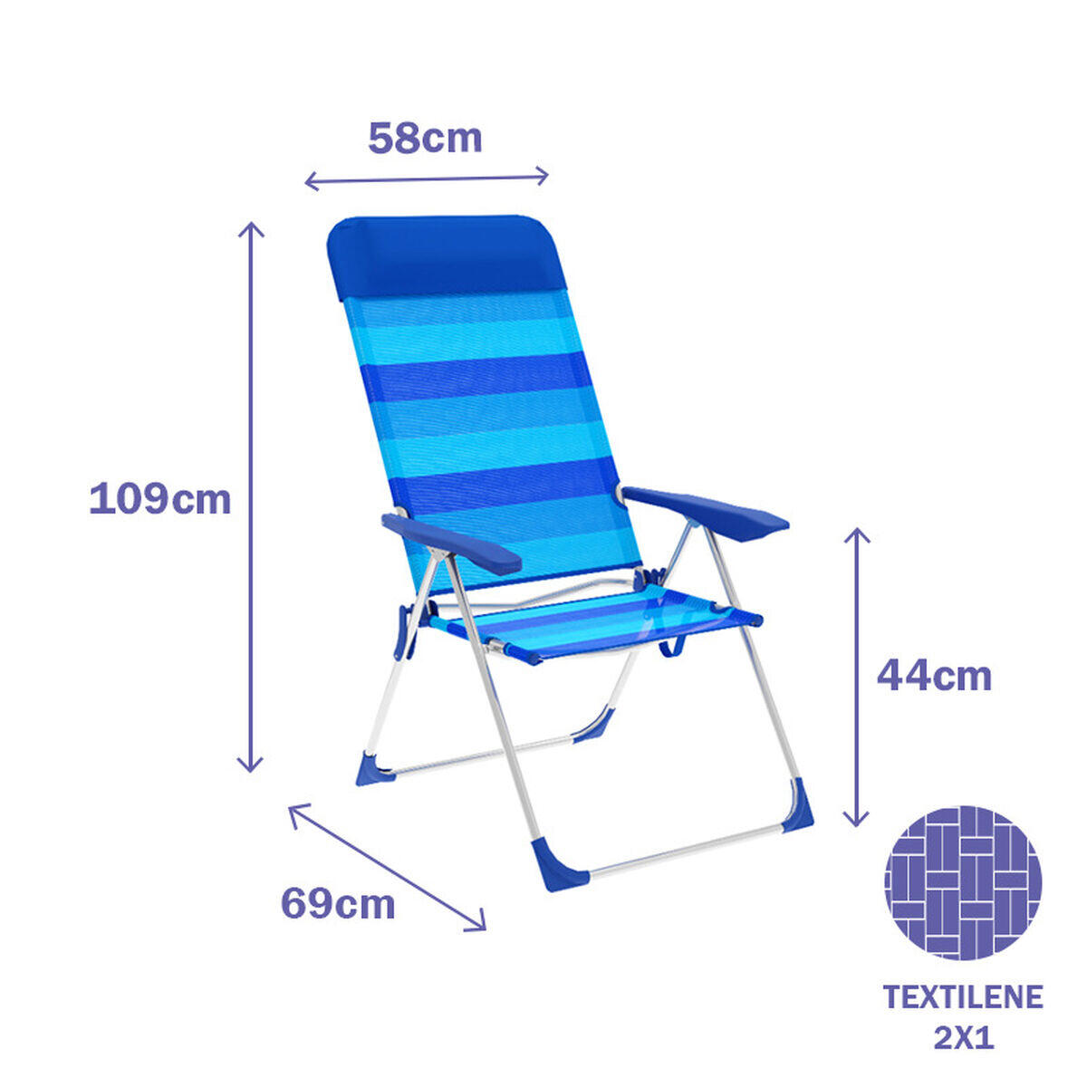 Sedia Pieghevole Marbueno Azzurro 2/4