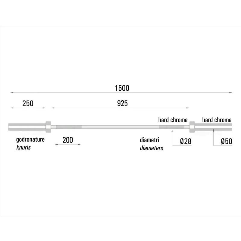 BO-150 - Power Training - 150 cm Halterstang 50 mm