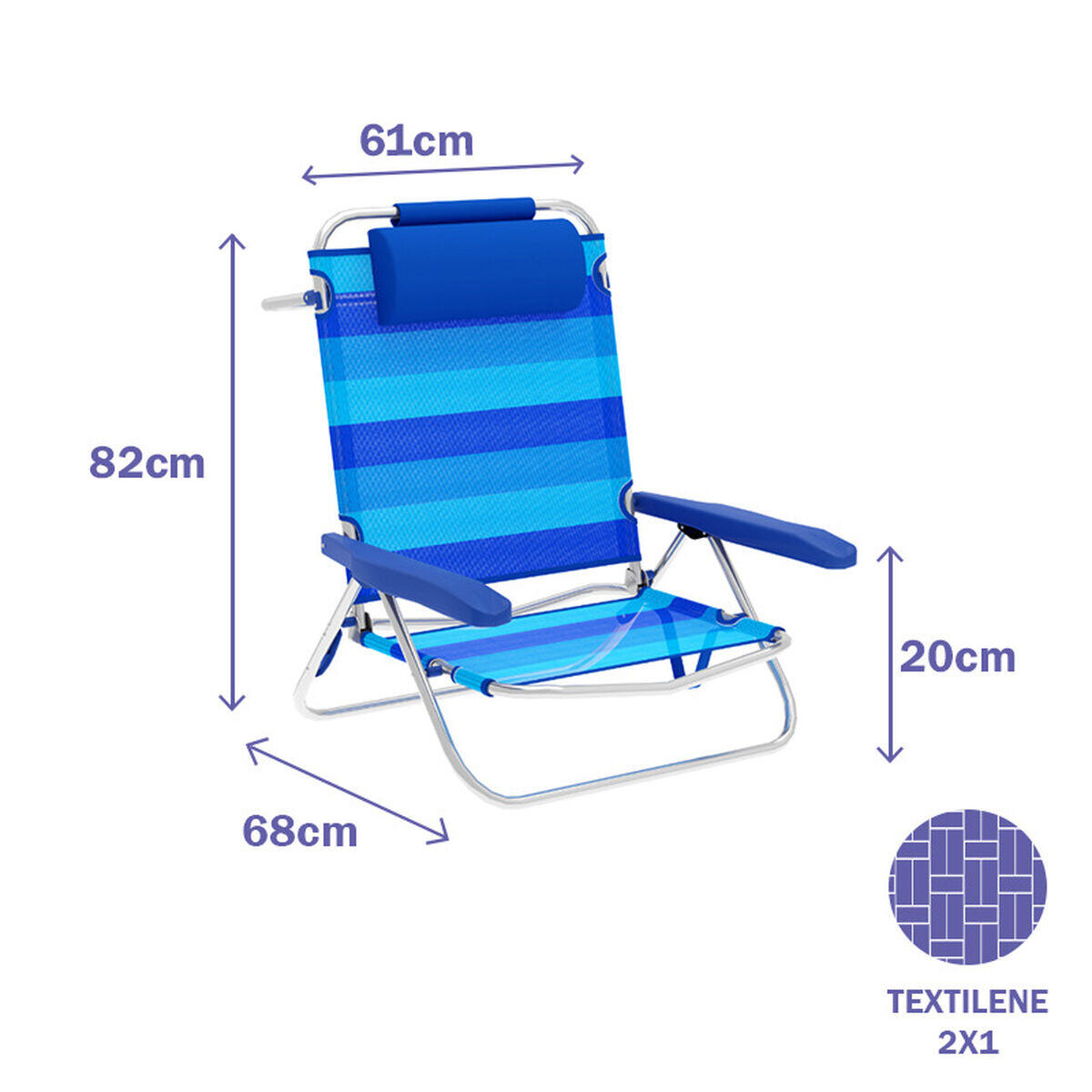 Sedia Pieghevole Marbueno Azzurro 2/4