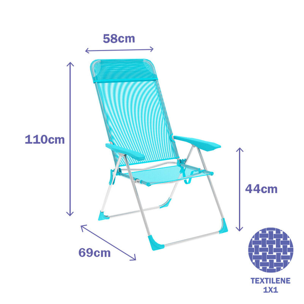 Silla Plegable Marbueno Aguamarina 2/4