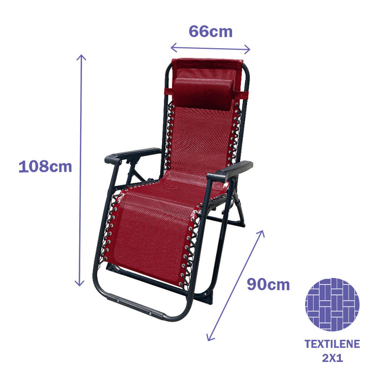 Silla Plegable Marbueno Burdeos 2/5
