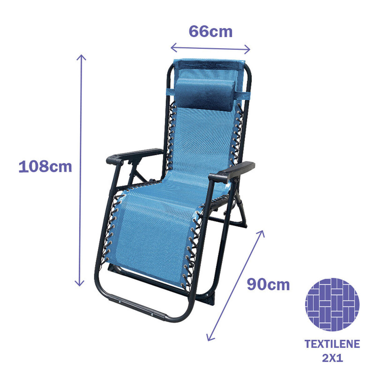 Silla Plegable Marbueno Azul 2/5
