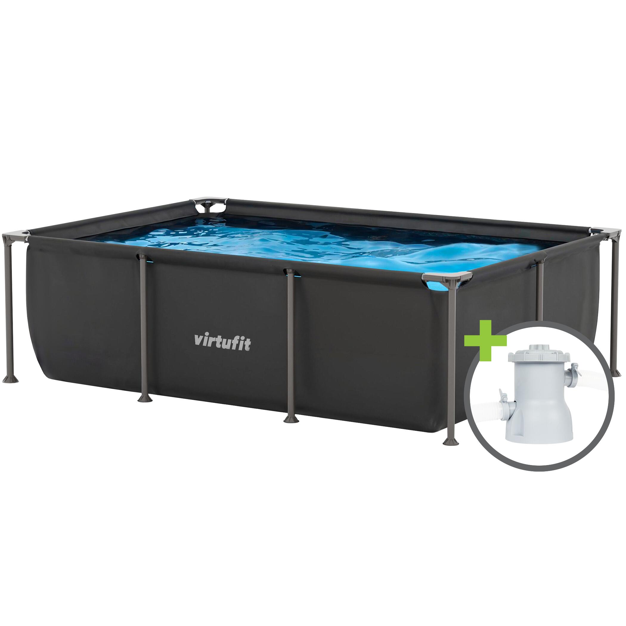 VIRTUFIT Zwembad - Rechthoekig - 260 x 180 cm - Inclusief Filterpomp