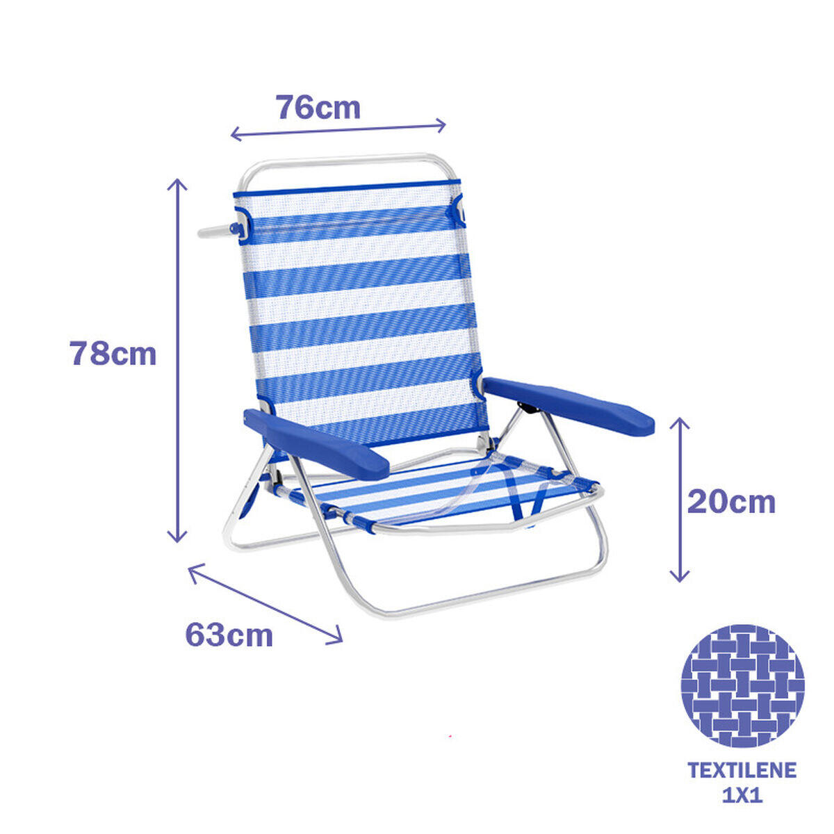 Sedia Pieghevole Marbueno Azzurro 2/4