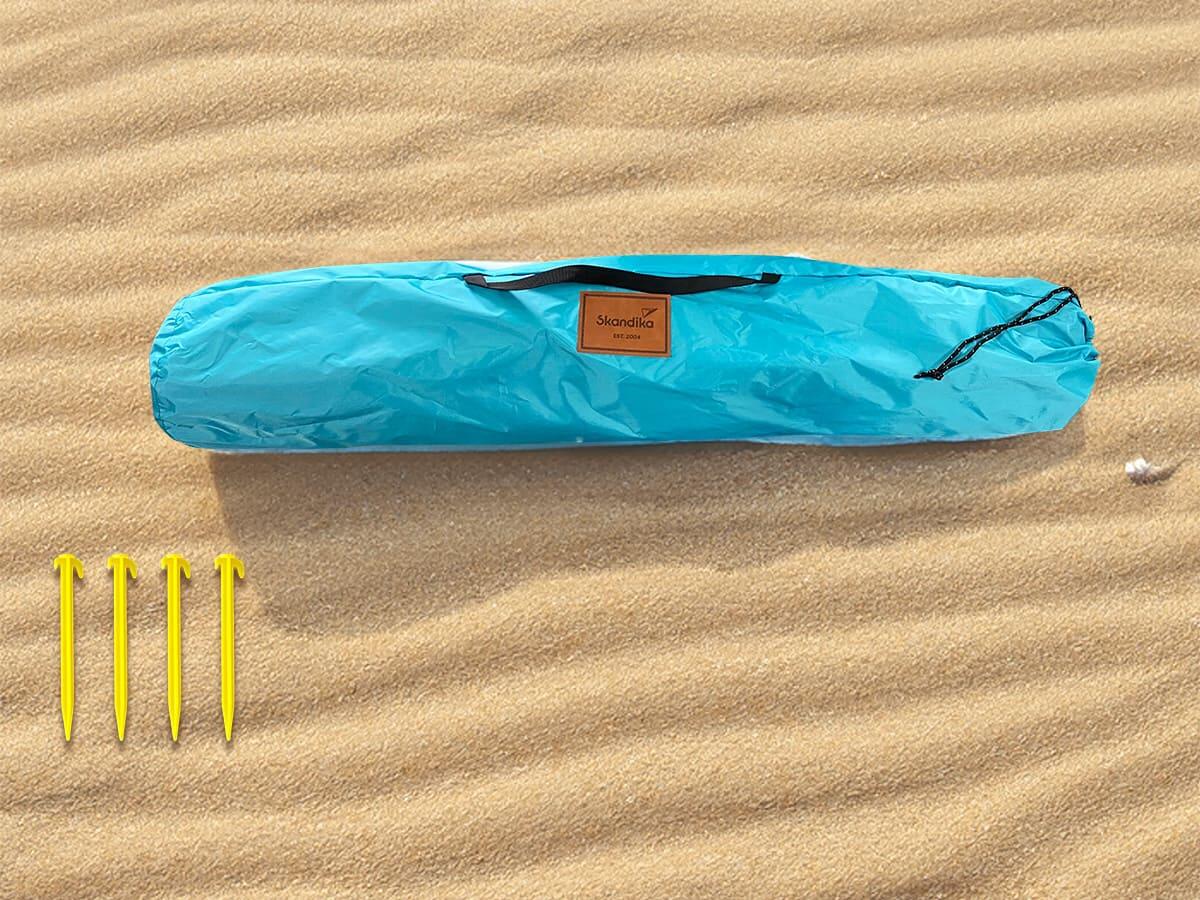 WEKAPO Tenda Da Spiaggia Parasole Facile Da Montare Con Pali In Alluminio 23mm, UPF 50+, Sacche Di Sabbia E Pala Inclusa – Antivento Per Campeggio Giardino