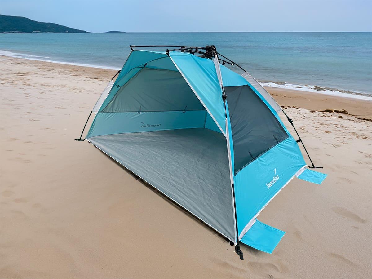 TRIZAND Tenda Da Spiaggia XXL Pop-Up 220x120x120 Cm – Protezione UV, Leggera E Pieghevole Con Borsa
