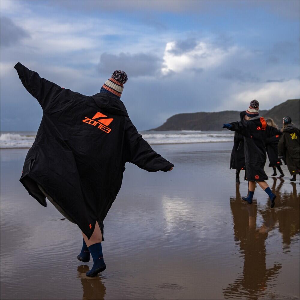 Heat- Tech Polar Fleece Parka Oversize Robe - Black / Arancione 7/7
