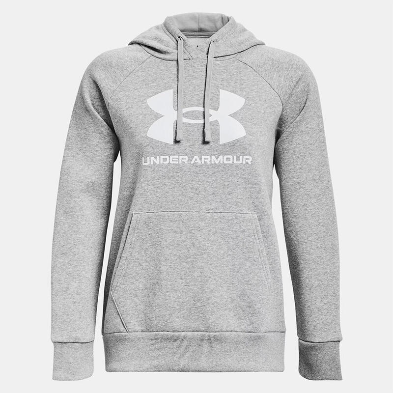 Sudadera Con Capucha Gris Jaspeado Claro Ua Rival Fleece Gran Logo Under Armour