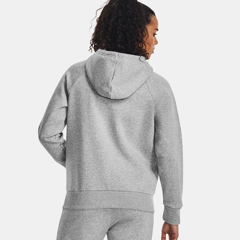 Sweat À Capuche Gris Chiné Clair Ua Rival Fleece Grand Logo Under Armour Femme