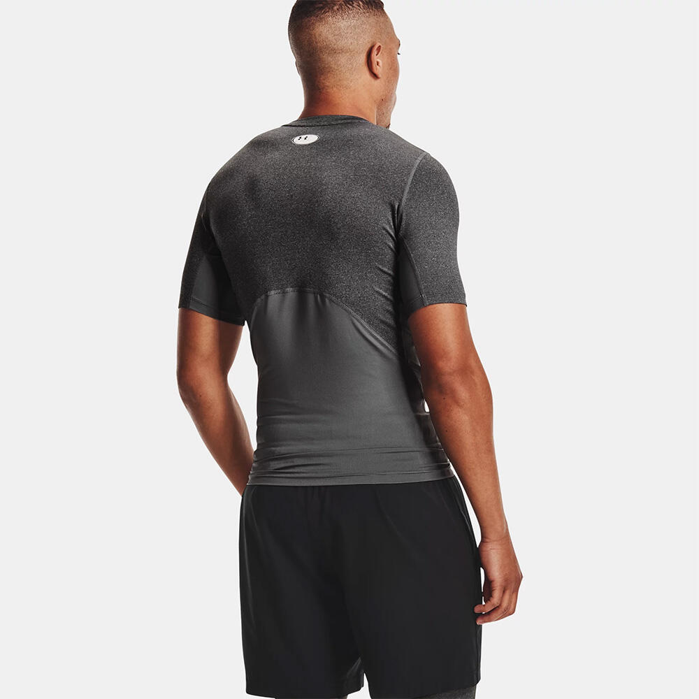 Maglia a Maniche Corte in Lycra Under Armour HeatGear® Uomo Grigio Carbone 5/7