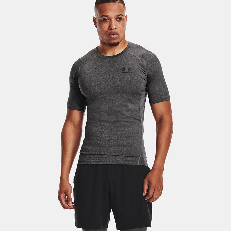 Maglia A Maniche Corte In Lycra Under Armour Heatgear® Uomo Grigio Carbone