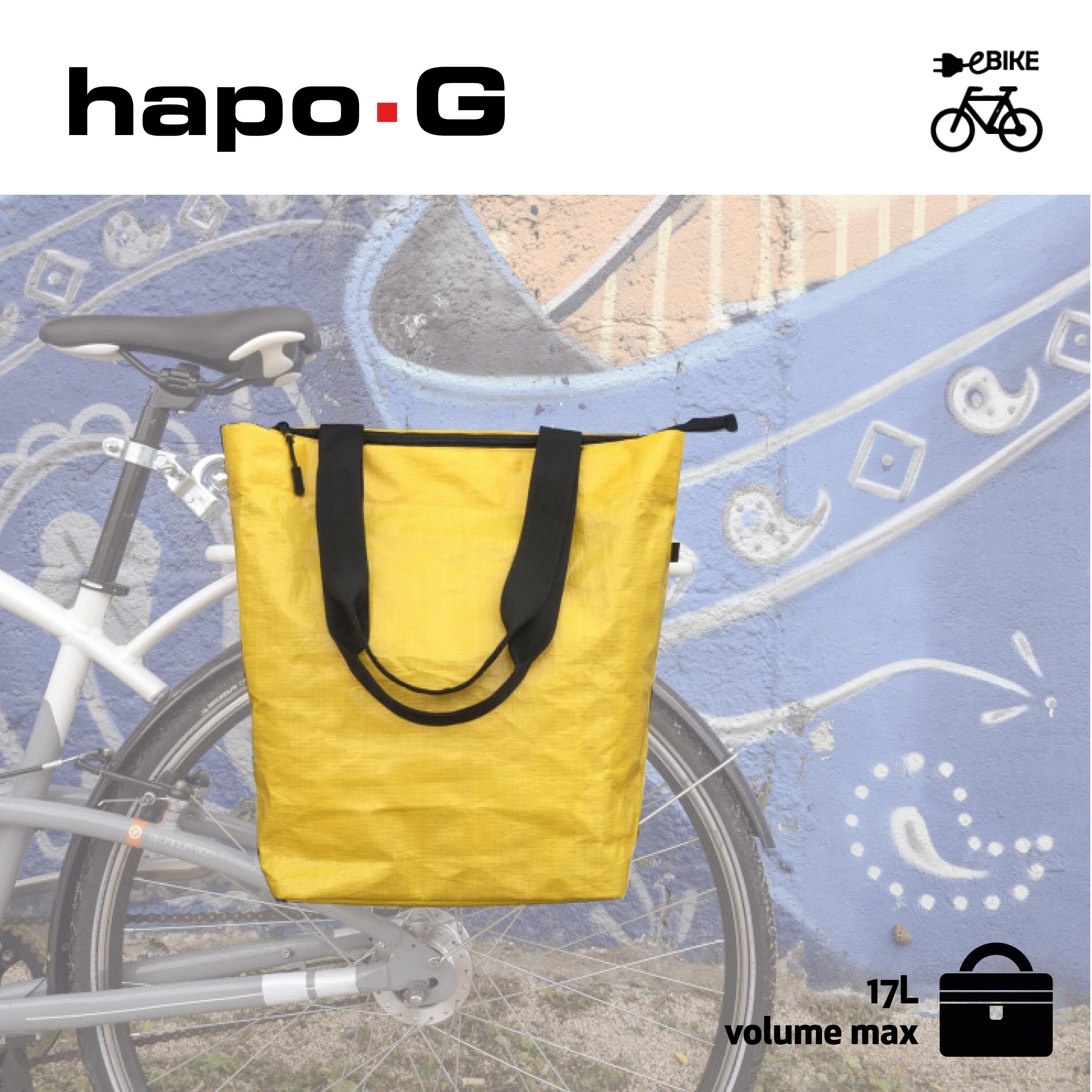 Achtertas Hapo-G - bevestiging op bagagedrager - gerecycled materiaal 4/7