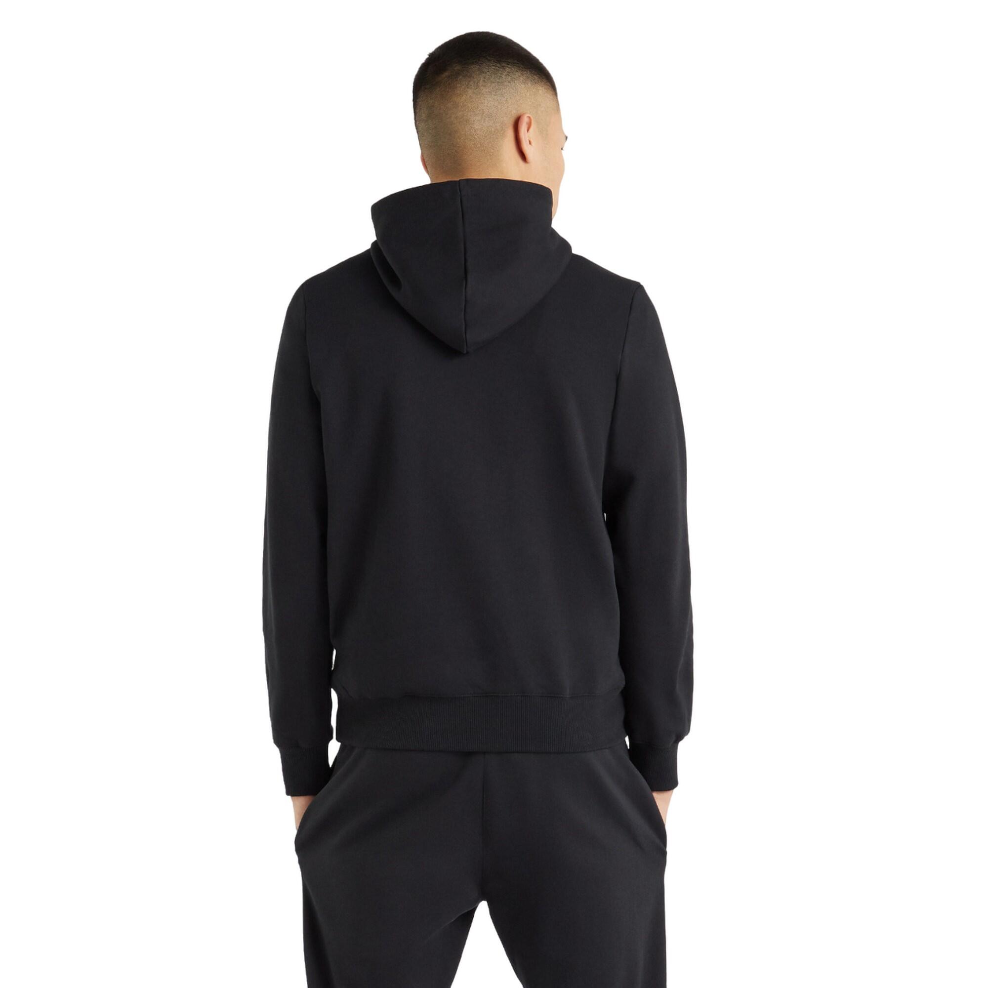 Felpa Con Cappuccio Logo Uomo Umbro Nero 3/4