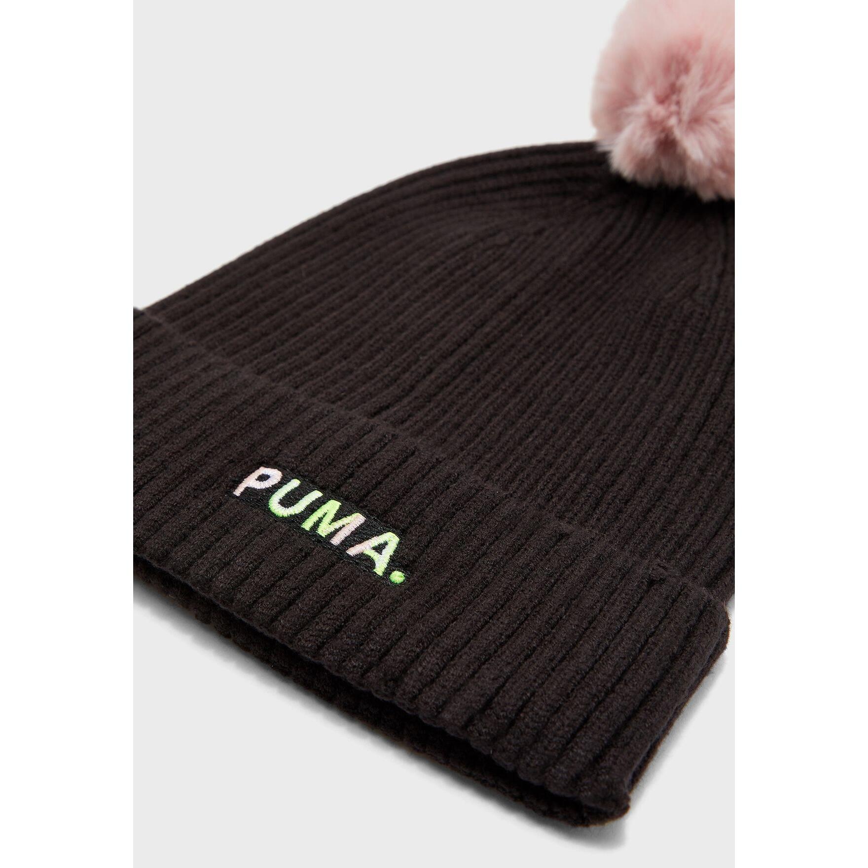 SHIFT women's pompom hat (Black/Pink)