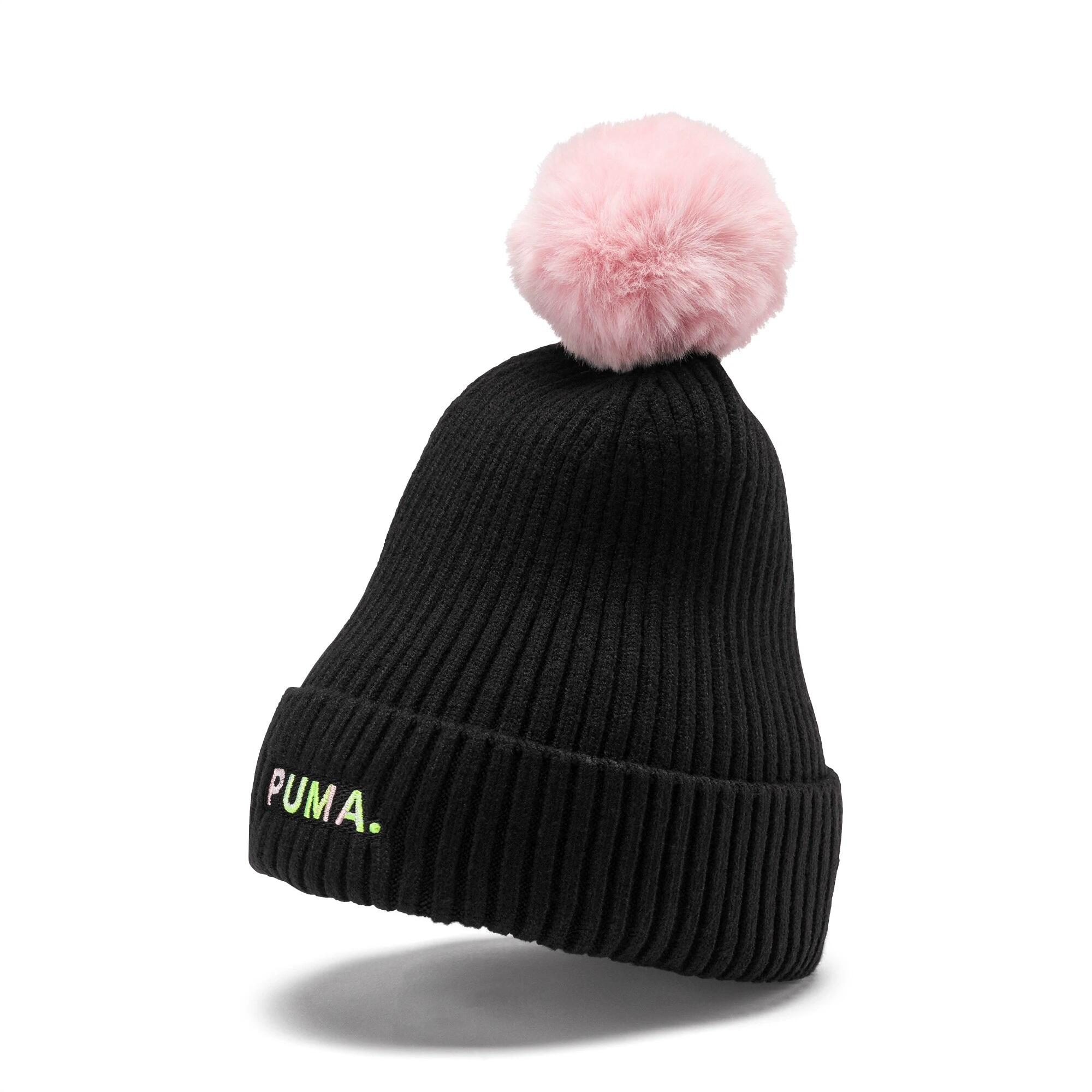 SHIFT women's pompom hat (Black/Pink)