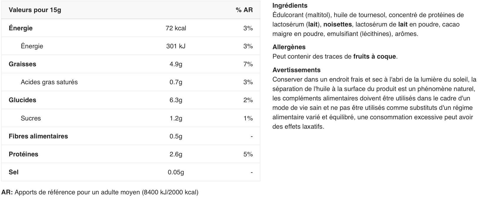 Pâte à tartiner protéinée - Protein Dream - Cacao Noisette 400g 2/3