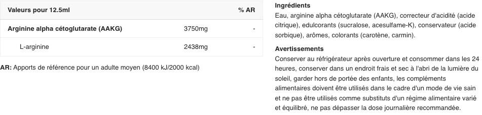 L-Arginine - AAKG 7500 Extreme Shot - Pamplemousse Pack de 9 2/3