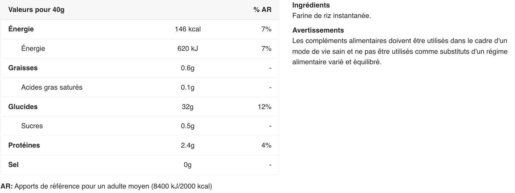 Farine de riz - Rice Pudding - Saveur neutre 1000g 2/3