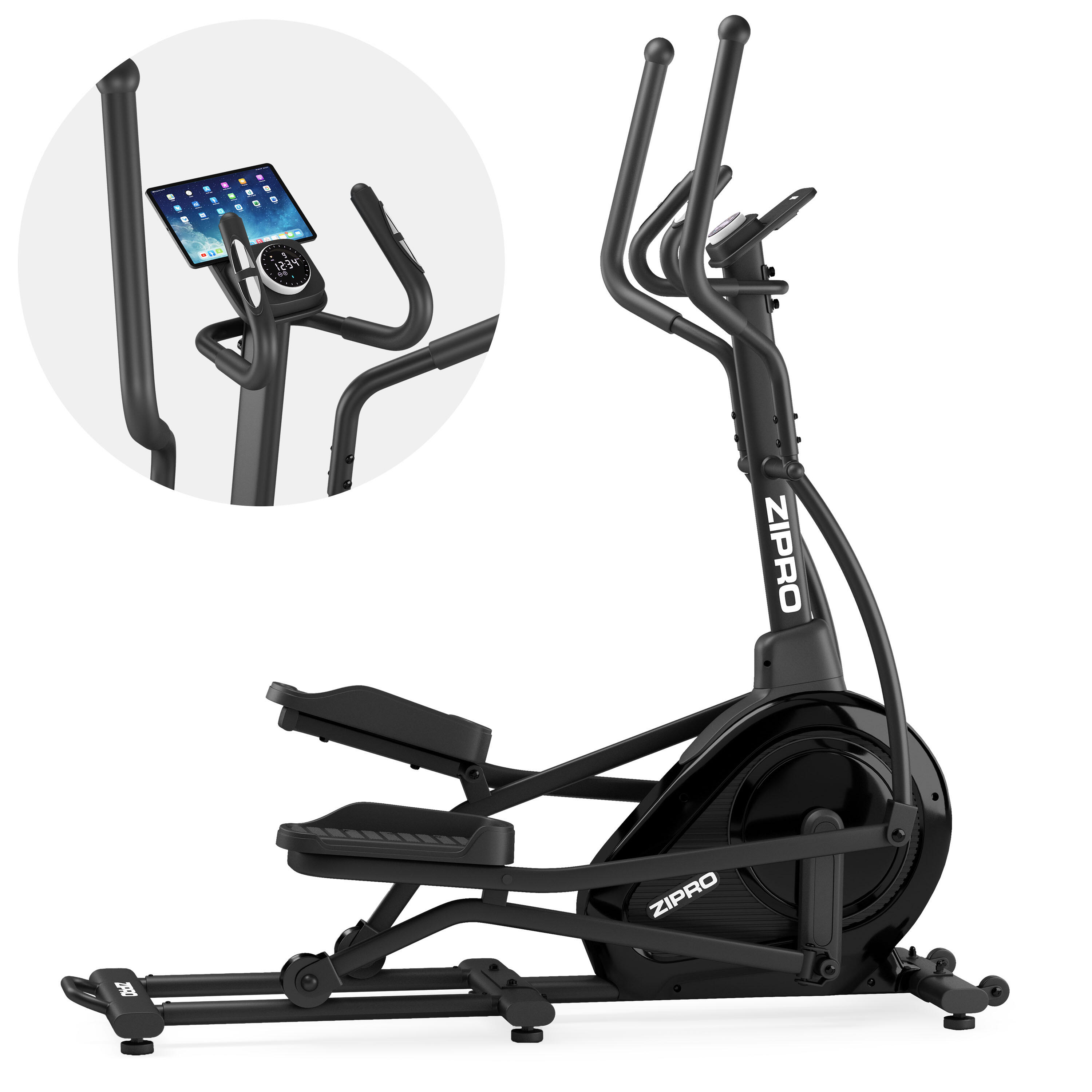 Velo elliptique electrique magnetique Zipro Session connected et Kinomap ZIPRO Decathlon