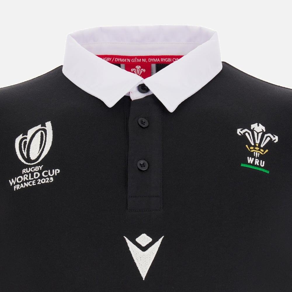 Macron WRU RWC 2023 L/S Cotton Jersey Adults Black 3/3